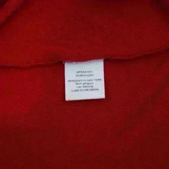 Intermix Serena Red Wrap-Front Rib Knit Mini Dress – Size P (Petite/Small) - Picture 8 of 8